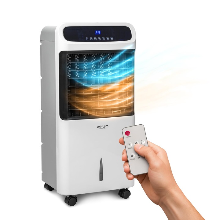 Aer conditionat portabil 3-in-1 80/2000W: incalzire si racire, dezumidificator, usor de mutat, ideal pentru incaperi de pana la 80 m2, 61 x 32 x 33 cm