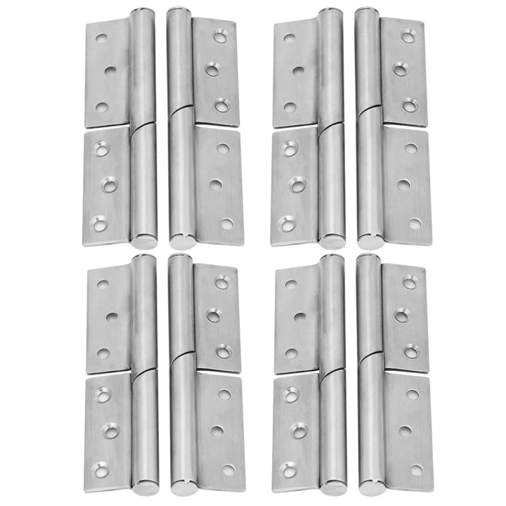 Set 8 balamale detasabile YANYXR inox 12x3.2cm pentru usi lemn