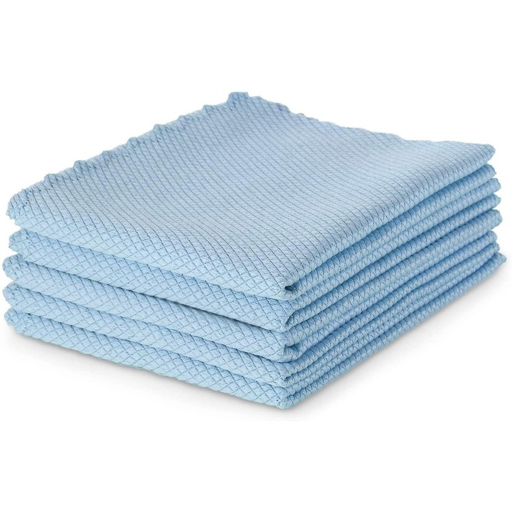Set 5 lavete microfibra, reutilizabile, absorbante, multicolor, 30x30cm