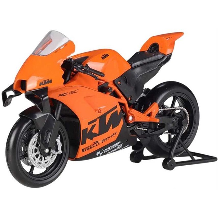 KTM RC 8C motorkerékpár modell, 1/12 méretarányú, narancssárga