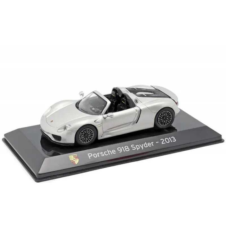 Porsche 918 Spyder 2013 modellautó, 1/43 méretarány, ezüst