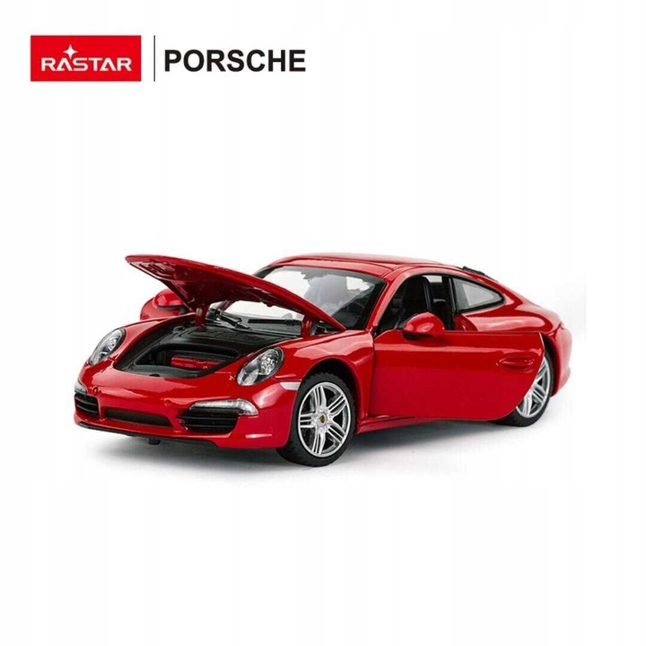 Porsche 911 modellautó, piros, 1/24 méretarány, Welly