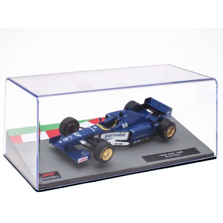 Formula 1 1996 Ligier JS43 #9 Olivier Panis modellautó, 1/43 méretarány, kék és fehér