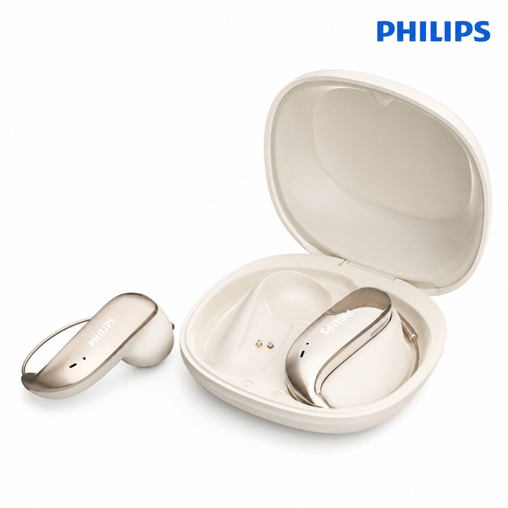 Casti Audio On-Ear Philips, TAH4205WT/00, Bluetooth, Autonomie 29h, Alb