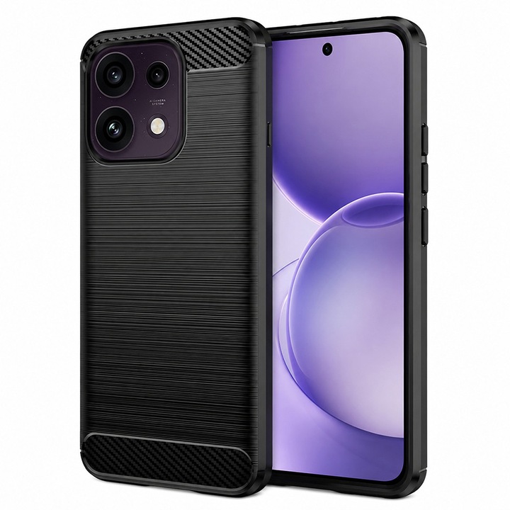 Husa pentru Oppo Reno16 F / Reno16 FS - Techsuit Carbon Silicone - Black