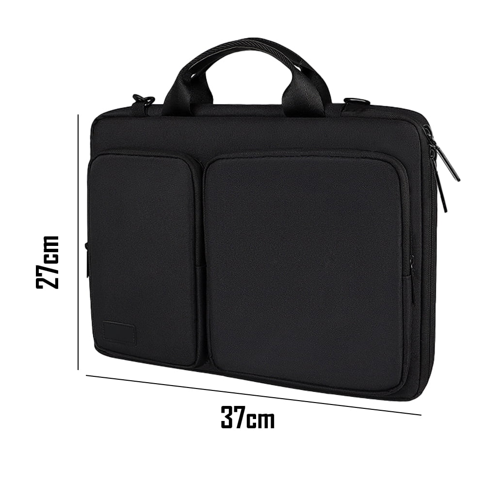 Geanta laptop YANYXR 13.3 inch, protectie 360°, compartiment multifunctional, negru