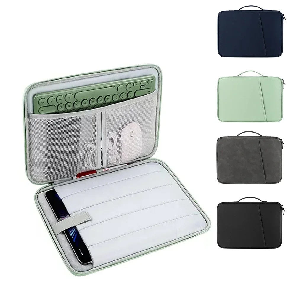 Husa tableta YANYXR 11 inch albastru inchis impermeabila cu buzunare accesorii