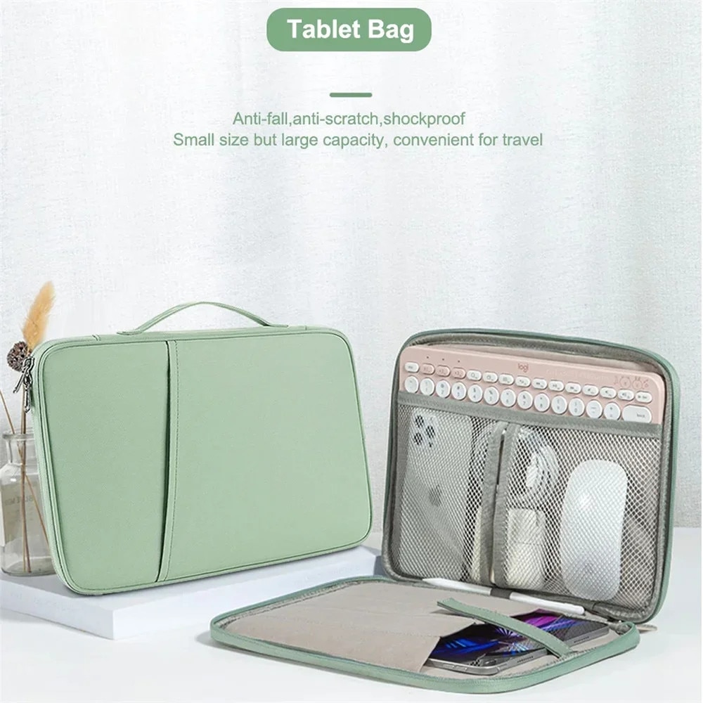 Husa tableta YANYXR 11 inch albastru inchis impermeabila cu buzunare accesorii