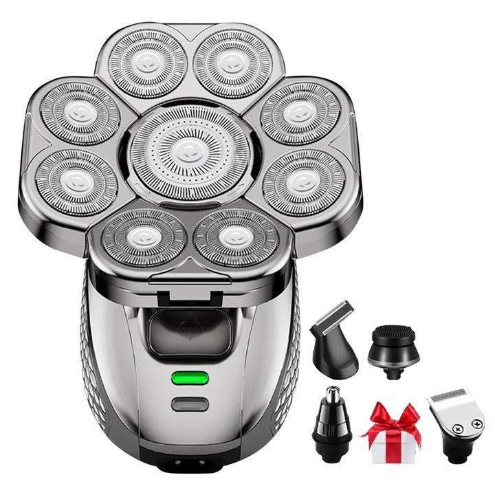 YANYXR elektromos borotva, 9 pengés, multifunkcionális, USB újratölthető, vízálló, 6 az 1-ben