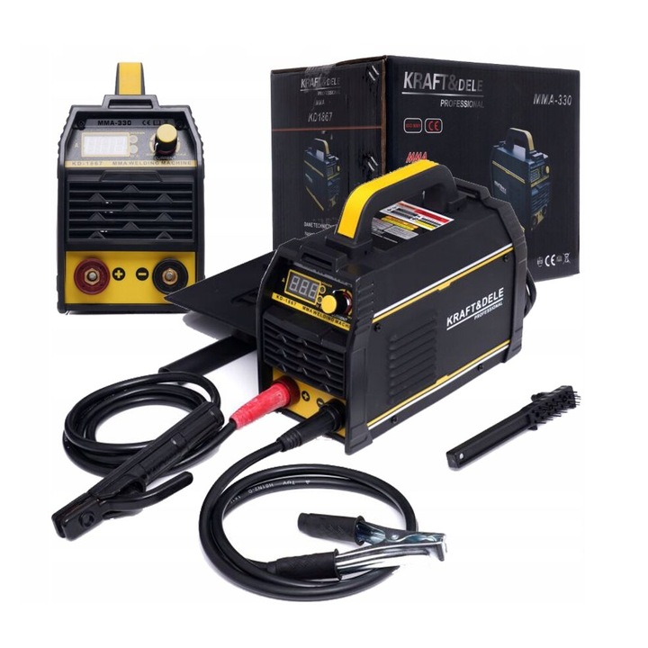 Hegesztőgép, inverteres, MMA IGBT LCD, 330 amper, Kraft