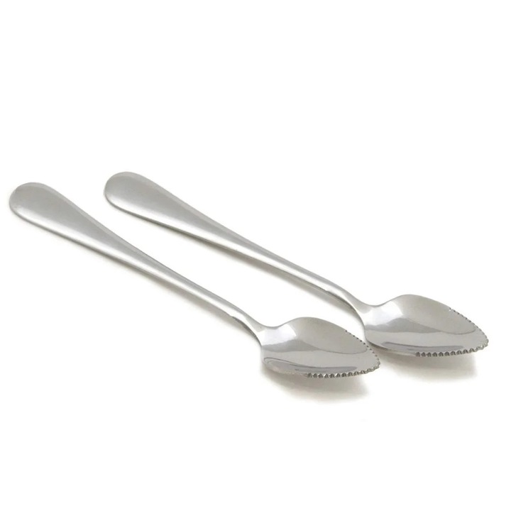 Linguri pentru grapefruit, set 2 sau 4 bucati, otel inoxidabil, argintiu, 18x2cm
