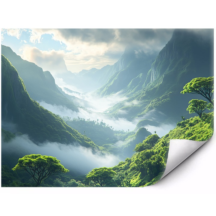Prémium fali fotótapéta Zöld trópusi növények fal modern belső terekhez 400x280 cm