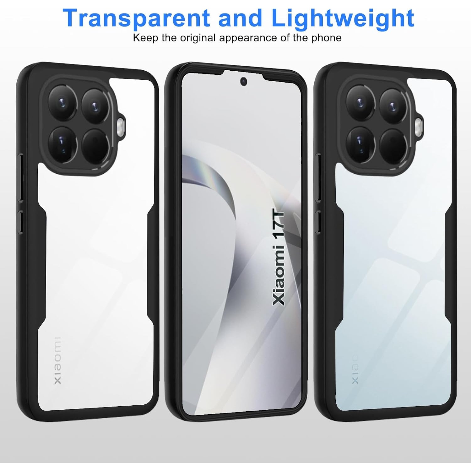 Set 360: Husa cu folie integrata pentru Xiaomi 17T Pro Protectie 360 fata / spate - negru