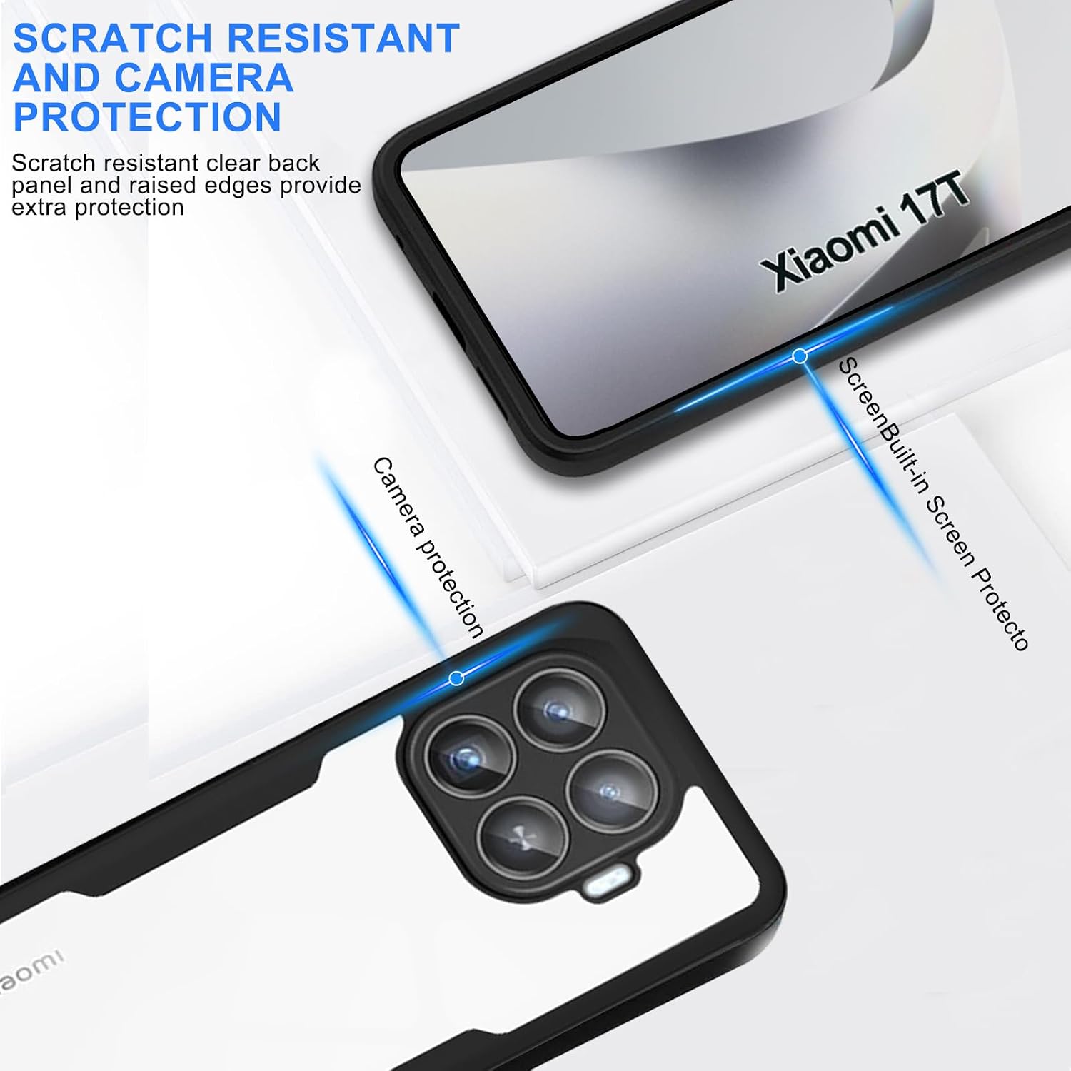 Set 360: Husa cu folie integrata pentru Xiaomi 17T Pro Protectie 360 fata / spate - negru