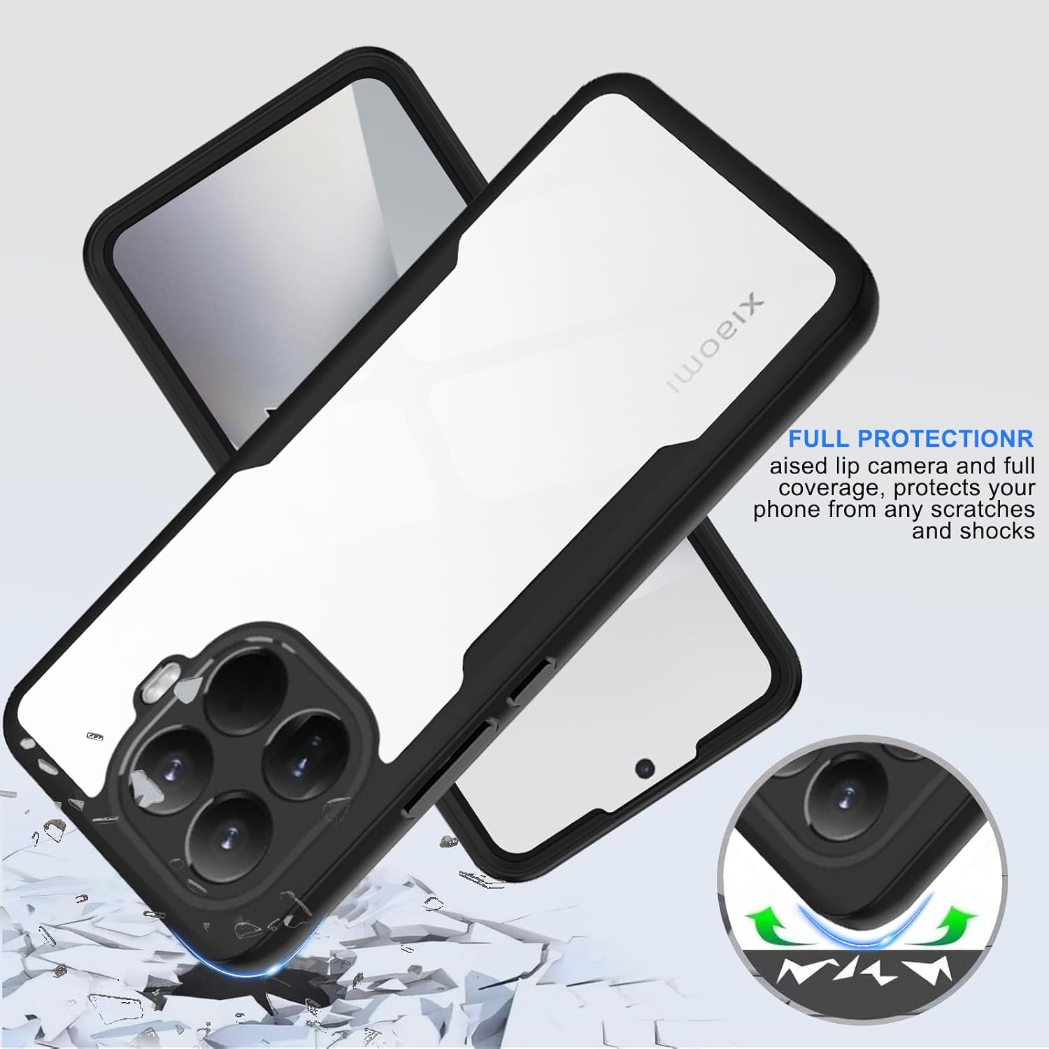 Set 360: Husa cu folie integrata pentru Xiaomi 17T Pro Protectie 360 fata / spate - negru