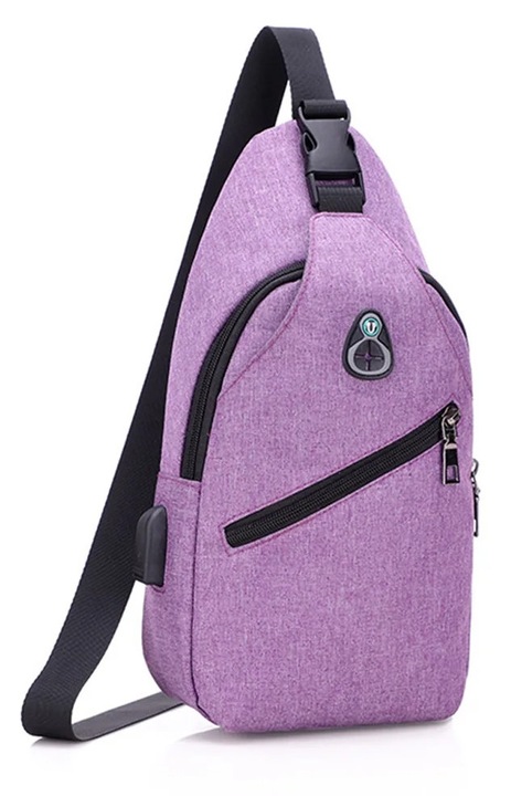Geanta umar YANYXR, impermeabila, cu port USB, negru, 20x30cm