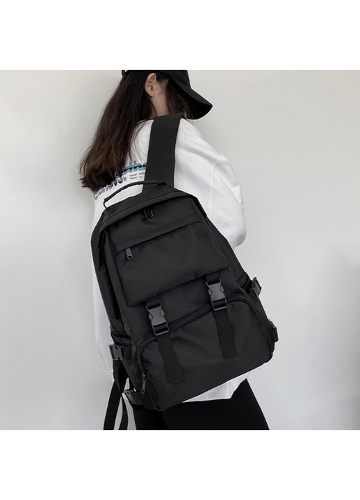 Rucsac YANYXR clasic, unisex, negru, 42x30x15cm, usor, capacitate mare