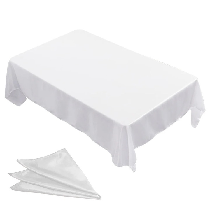 Fata de masa YANYXR satin 147x259cm albastru elegant