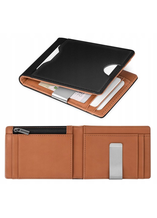 Портфейл Мъжки Естествена Кожа Slim, Smart Wallet, 9 Отделения