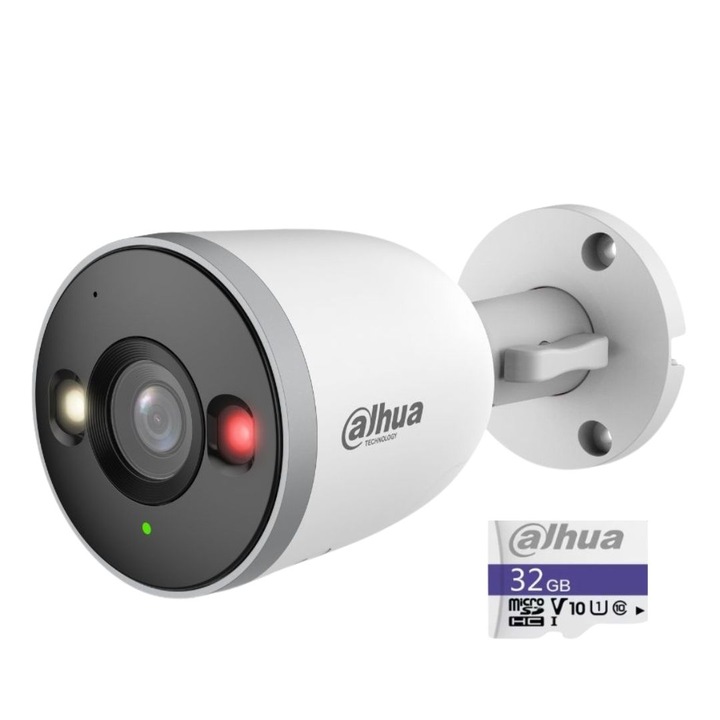 Dahua F5D‑IL kültéri WiFi biztonsági kamera, 5MP, 2880×1620, WiFi 6, Smart Dual Light 30 m, AI ember/jármű észlelés, beépített mikrofon, H.265 + 32GB kártya