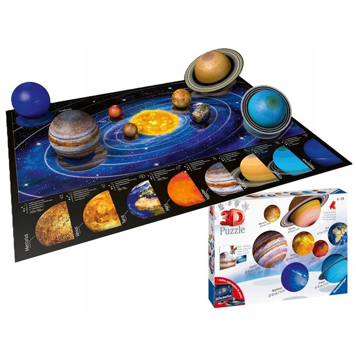 3D Пъзел Слънчева система Ravensburger - Образователна и Декоративна Играчка
