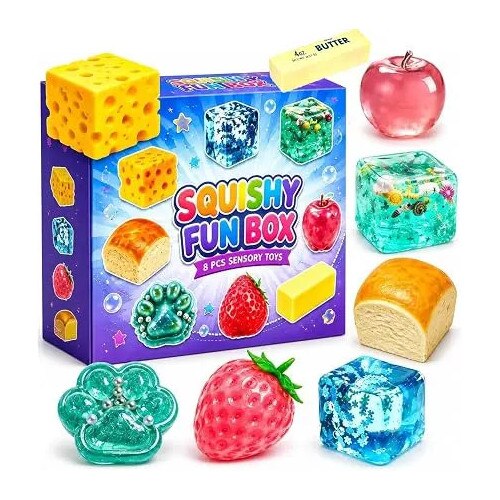 Set de squishy surpriza ROSA-CJk0515-26-0907-096, 8 piese slow