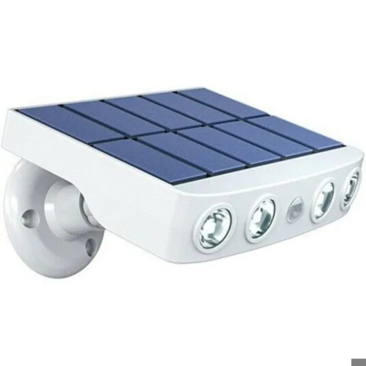 Proiector solar cu senzor de miscare cidiscount-xwx-260814-488, 500 lm, panou 5V 300mA, IP65, reglabil, alb
