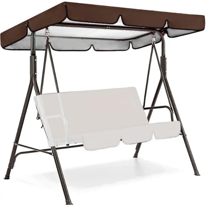 Copertina de schimb pentru leagan cidiscount-xwx-260817-535, material Oxford impermeabil, rezistenta la UV, maro, 142 x 119 x 18 cm