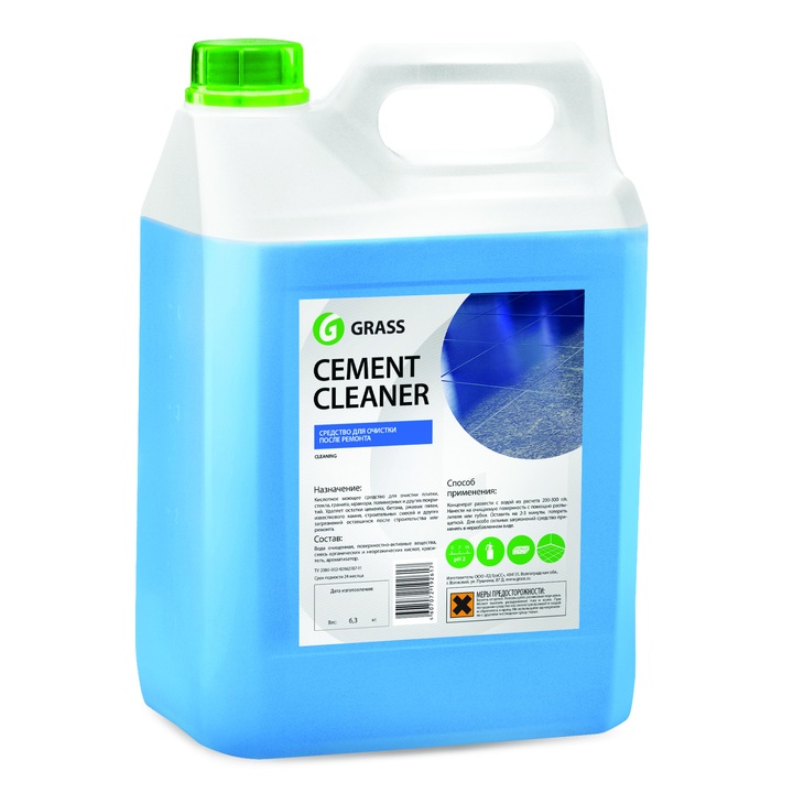 Cement cleaner GRASS, уникално ефикасен висококачествен препарат за измиване на следремонтни дейности и след строителство, 6,3 кг.