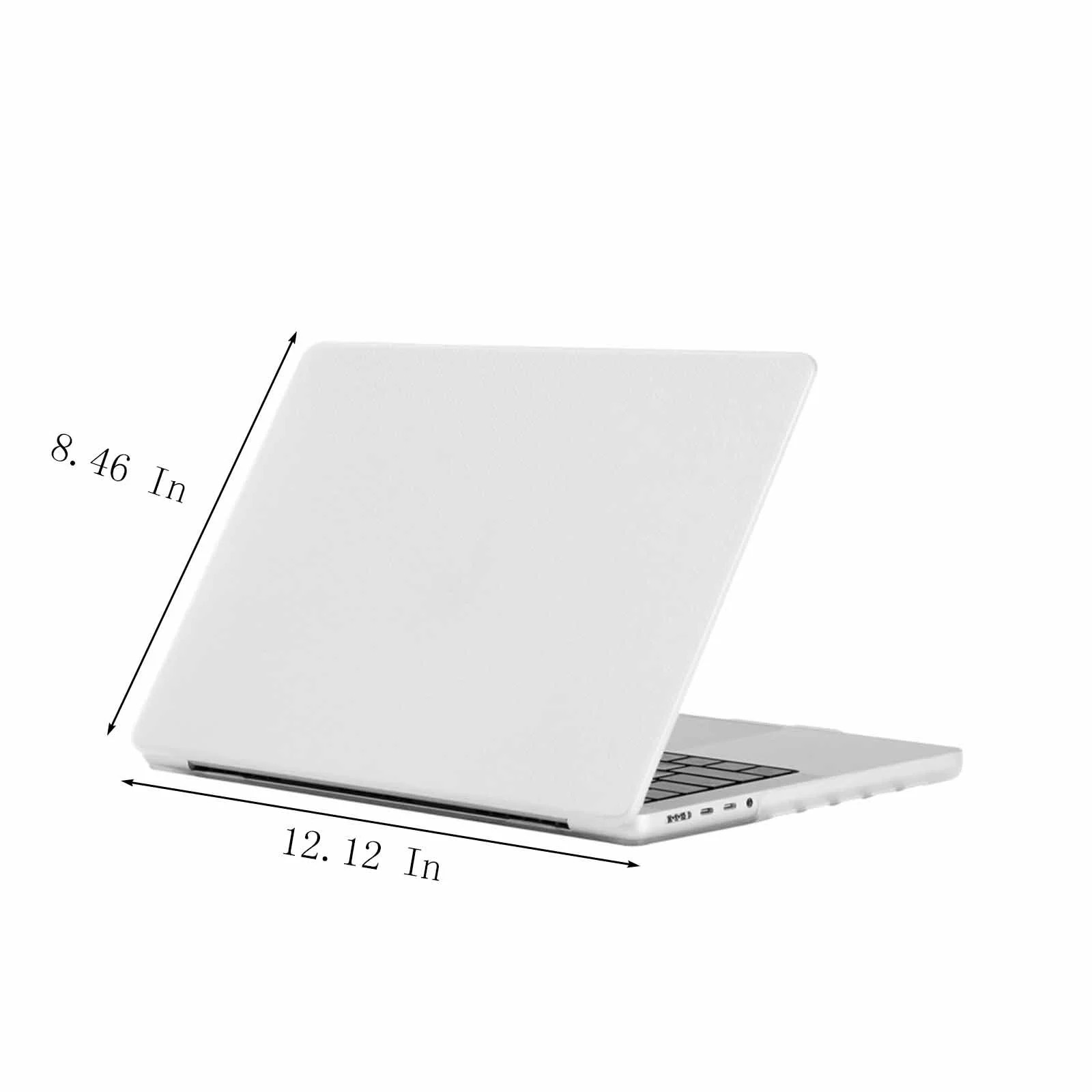 Husa protectoare laptop YANYXR 13.3 inch, textura fibra carbon, alb, 30.8x21.5x0.8cm