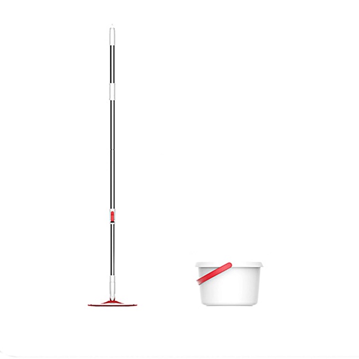 Mop rotativ YANYXR cu galeata, microfibra, alb, 130x24x24cm