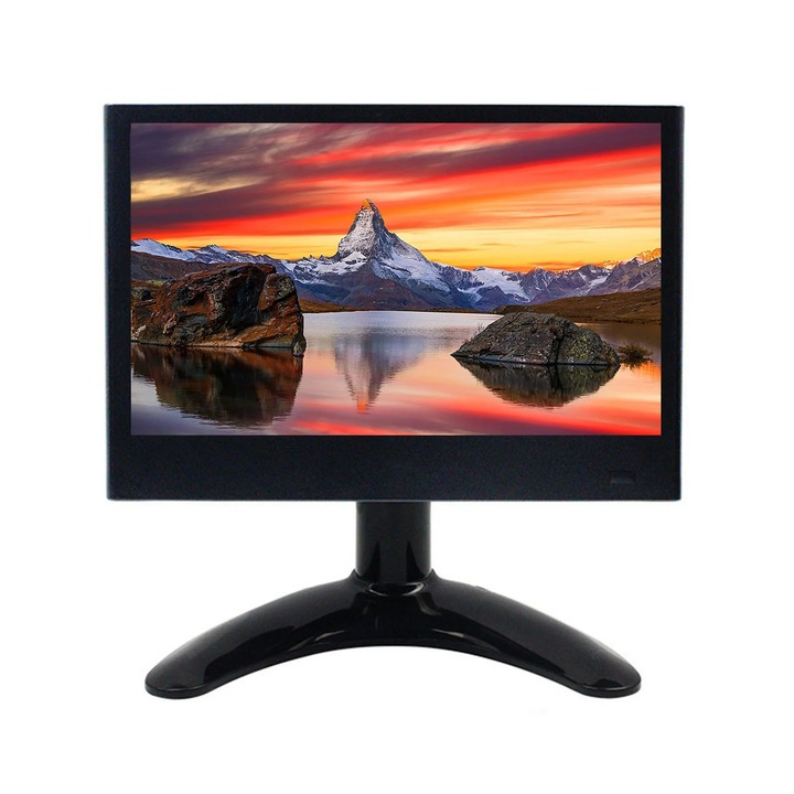 Monitor portabil YANYXR 7 inch, HD, negru, 19.5x15x10cm
