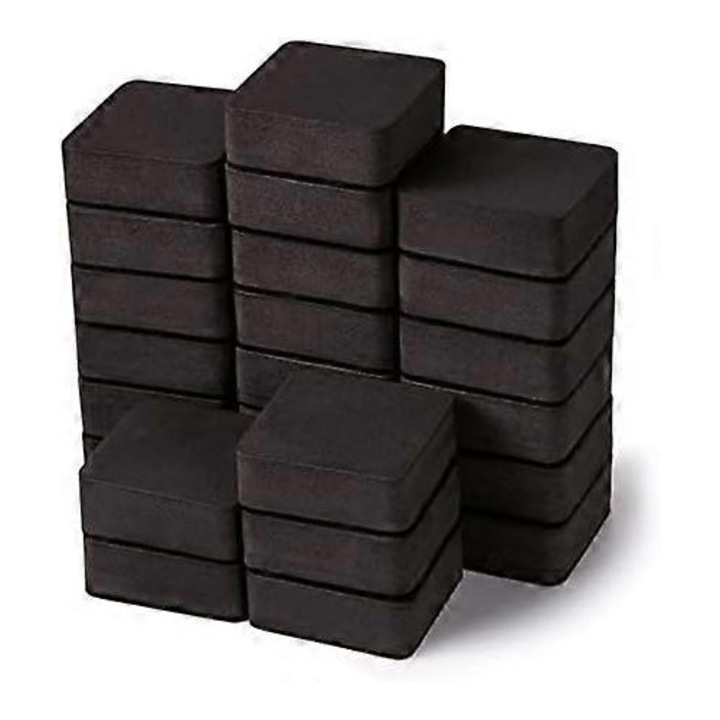 Set 24 bureti magnetici pentru tabla alba, EVA, negru, 5x5x1.9cm