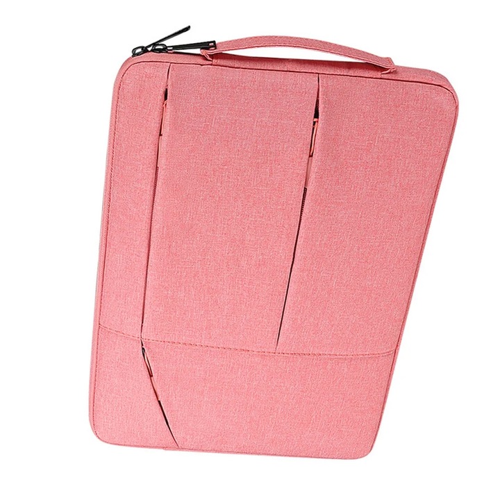 YANYXR, Geanta pentru laptop din poliester rezistent la apa, protectie 360° cu captuseala moale antisoc si buzunare frontale, BCS3230720, roz, 15,6 inch