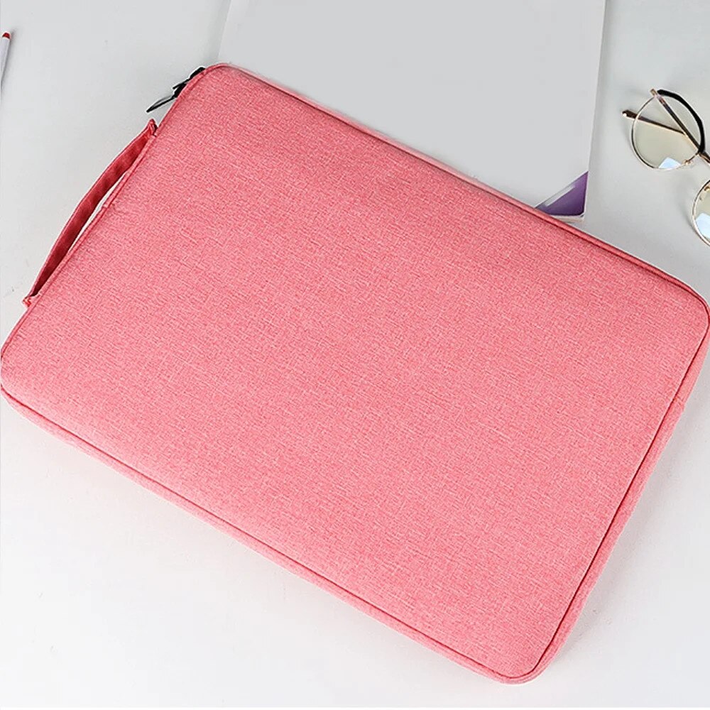 YANYXR, Geanta pentru laptop din poliester rezistent la apa, protectie 360° cu captuseala moale antisoc si buzunare frontale, BCS3230720, roz, 15,6 inch