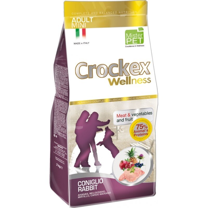 Hrana uscata pentru caini Crockex Wellness, Adult Mini Rabbit&Rice, 7.5Kg