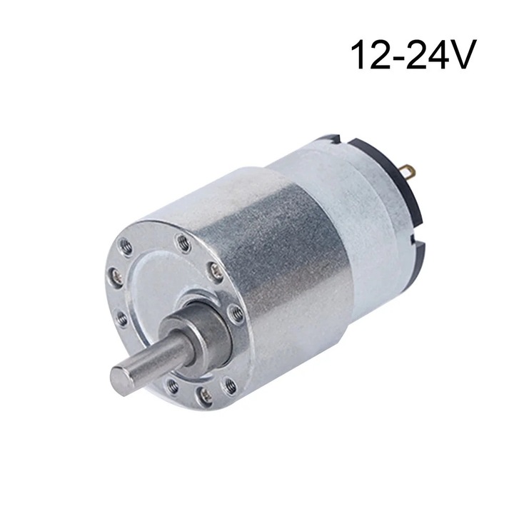 Motor electric micro cu angrenaj, YANYXR, 6V/12V/24V, viteza reglabila, metal, 37x52mm