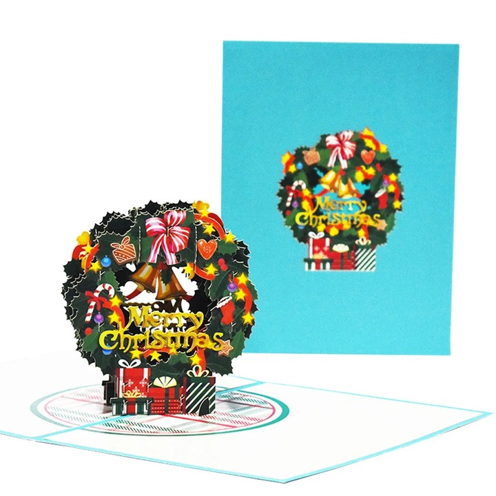 YANYXR 3D karácsonyi üdvözlőlap, kézzel készített, fehér, 15x20cm