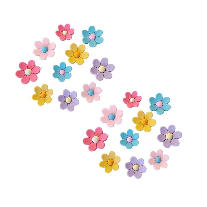 Decoratiuni pentru tort ZYBLSSBB LSM2xh32-BCS0179840, flori din PVC flexibile pentru prajituri si cupcakes, multicolor (culori pastel), set 10 buc