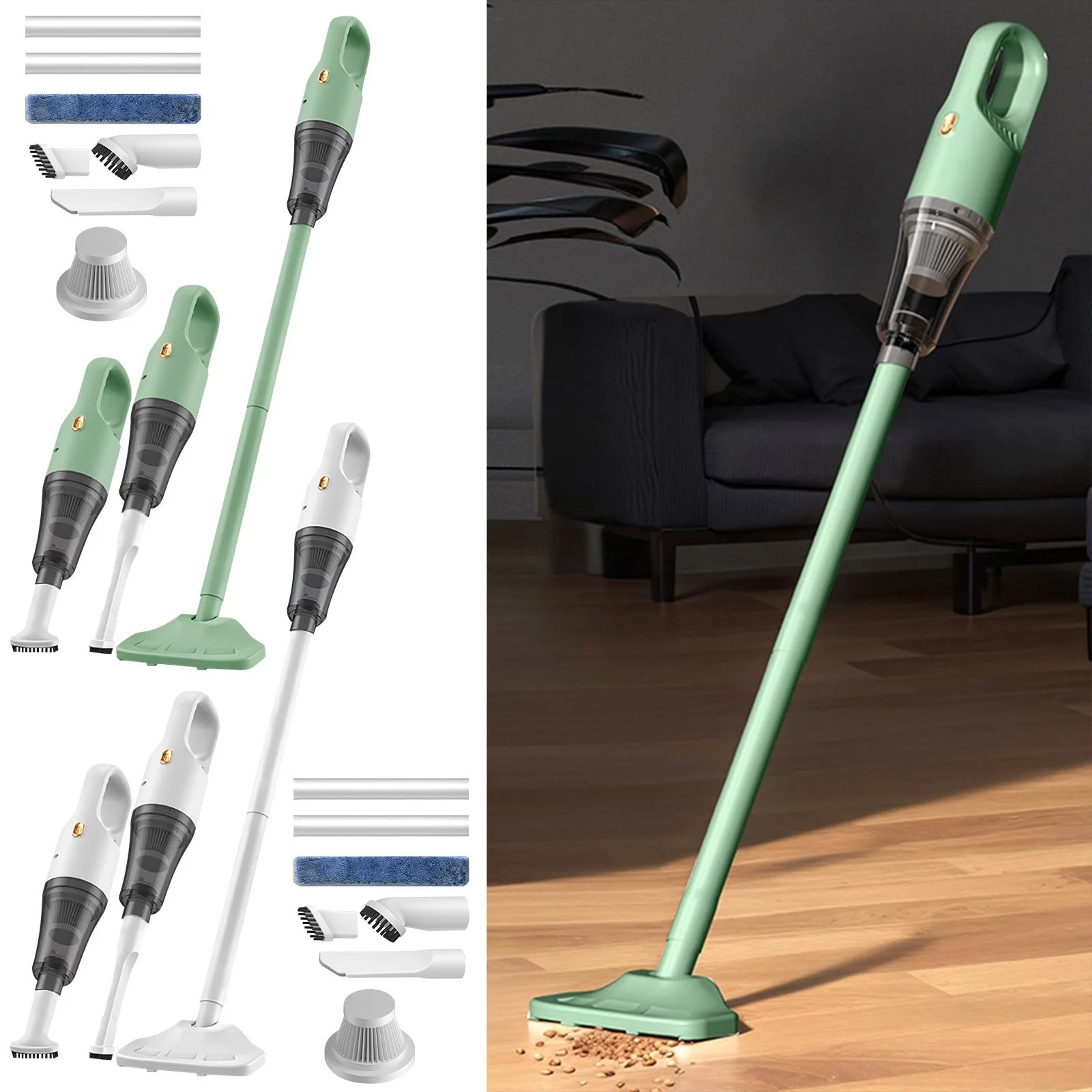 Aspirator portabil YANYXR multifunctional wireless, 3 in 1, alb, compact