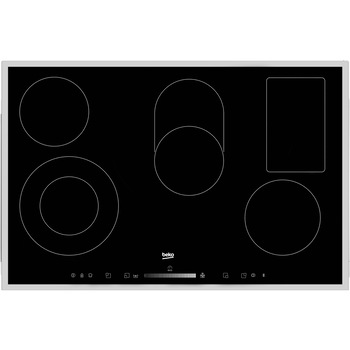 Plita incorporata Beko HIC 85502 TX , 5 zone de gatit, Ceramica, TouchControl, functie Booster, 77 cm