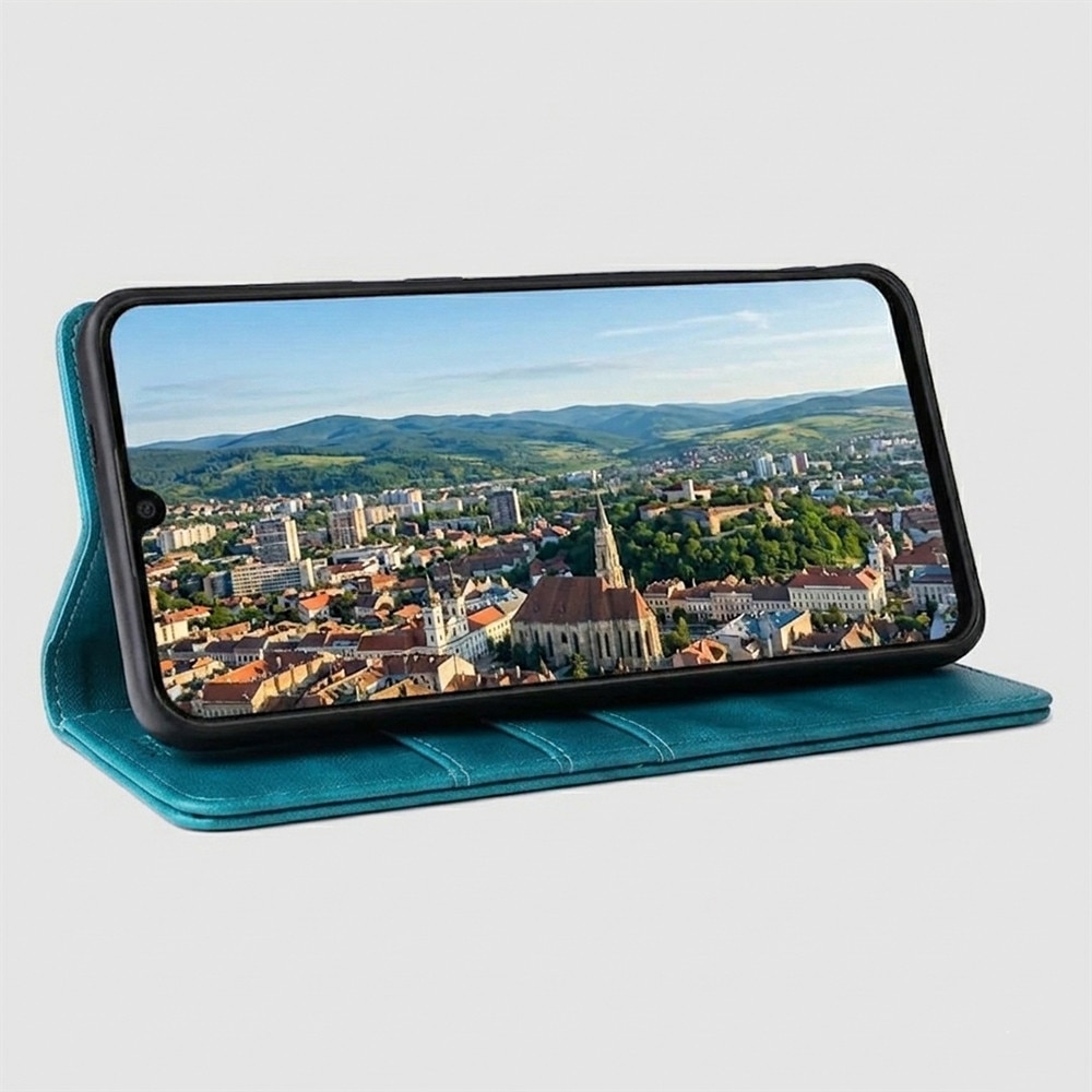 Husa pentru Honor 600, PU Leather Flip Wallet, Piele ecologica, 4 buzunare card si cash, Functie stand, Acoperire completa, Decupaj difuzor apeluri, Protectie 360 de grade, Tip carte, Verde
