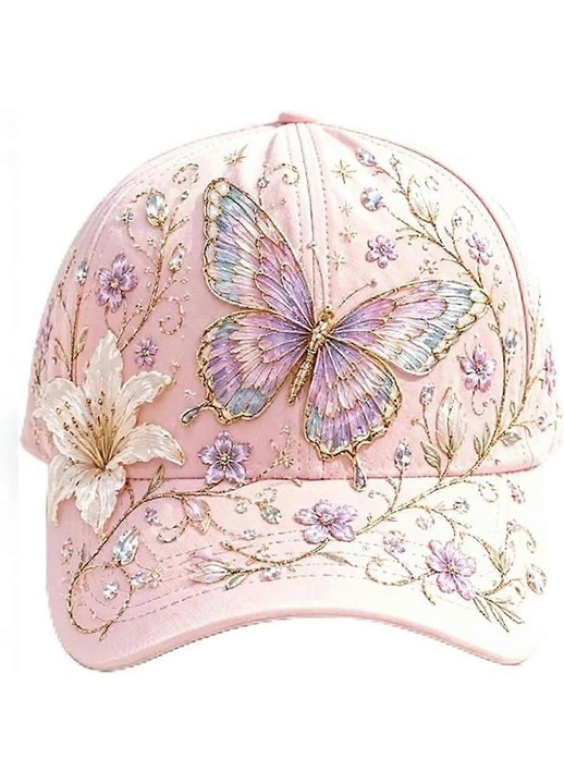 Sapca baseball dama ajustabila, design gradina, usoara, respirabila, multicolor, marime universala