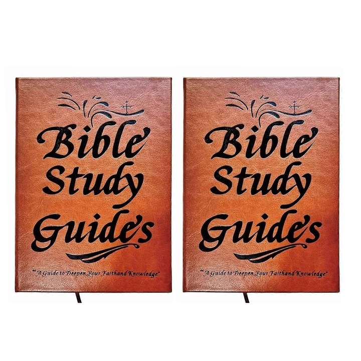 Ghid studiu biblic 66 pagini, set 2 buc, coperta piele, 21x15cm