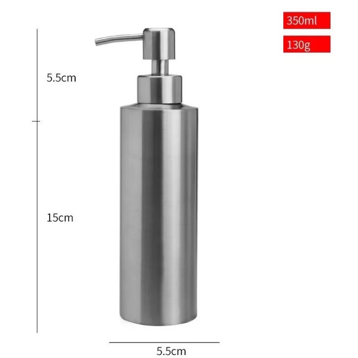Dispenser sapun, YANYXR, inox si ABS, argintiu, 250ml