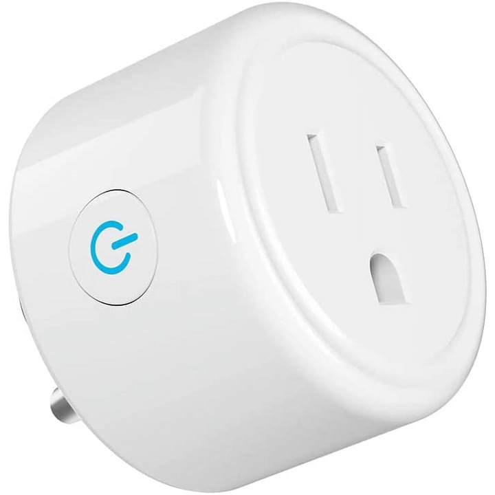 Priza inteligenta YANYXR BCS3232629, Wi‑Fi 2.4 GHz, compatibila Alexa/Google Home, fara hub, control prin aplicatie/telecomanda, mini, alb
