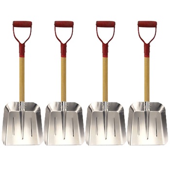 Pachet 4 bucati - Lopata zapada lata din aluminiu cu coada si maner Pachet 4 bucati - Lopata zapada lata din aluminiu cu coada si maner