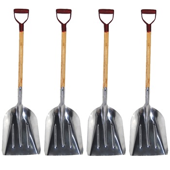 Pachet 4 bucati - Lopata zapada sau cereale din aluminu cu coada si maner Pachet 4 bucati - Lopata zapada sau cereale din aluminu cu coada si maner