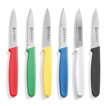 Set 6 x cutit bucatarie, lama inox 7.5 cm / lungime cutit 17.5 cm, manere de 6 culori diferite, respecta normele igiena HACCP, Hendi Set 6 x cutit bucatarie, lama inox 7.5 cm / lungime cutit 17.5 cm, manere de 6 culori diferite, respecta normele igiena HACCP, Hendi