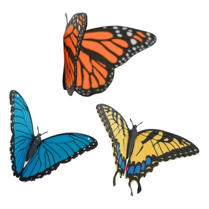 Set 3 magneti fluturi decorativi multicolor 12.4x5.5cm